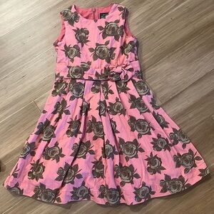 Mini Boden Floral Pink Rose Dress 5-6Y